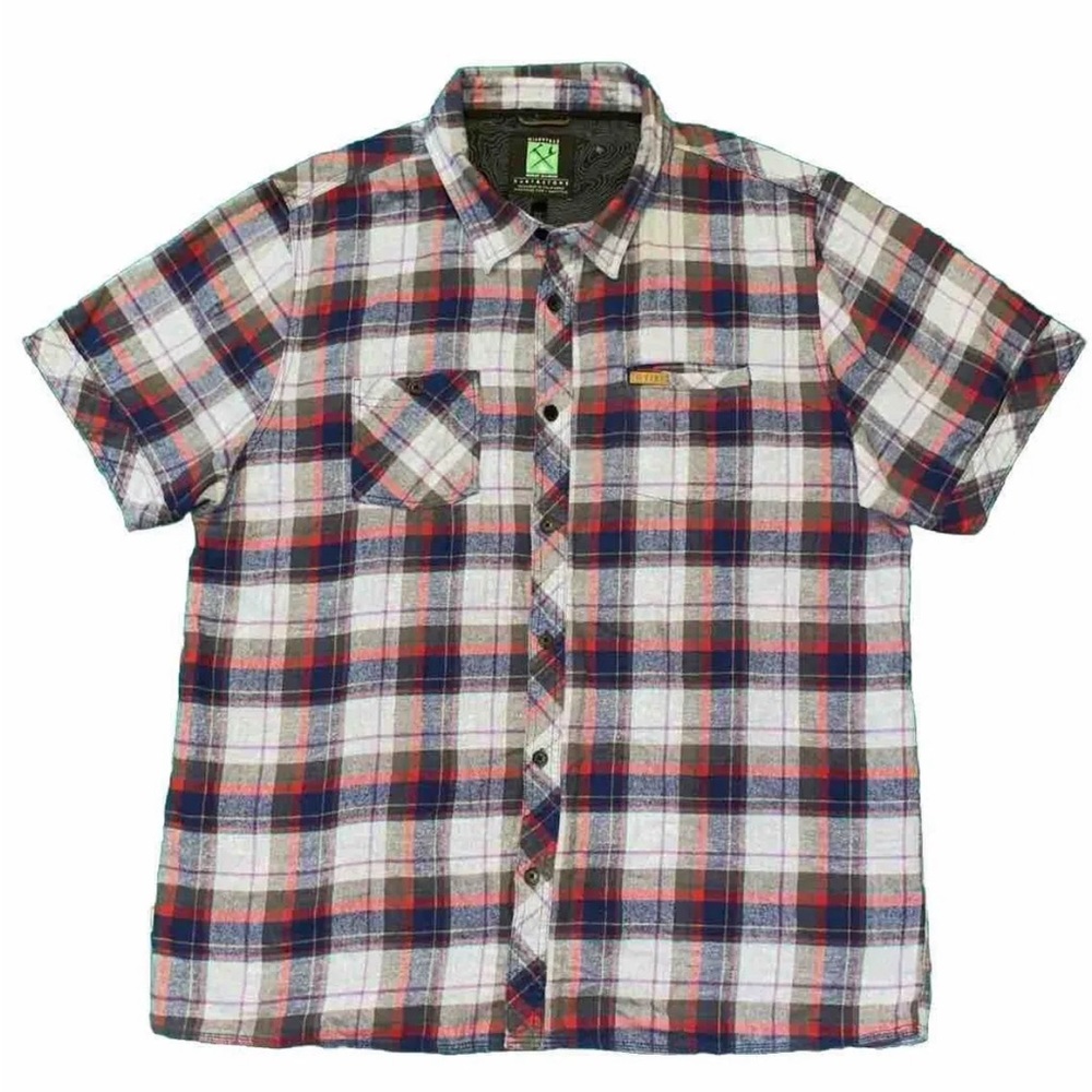 HIPPY TREE NOMAD DIVISION Flannel PLAID SHORT SLEEVE SHIRT MENS 2XLSURF&STONE
